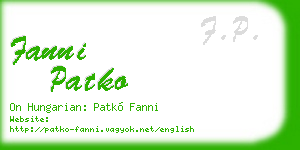fanni patko business card