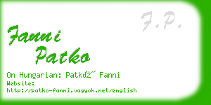 fanni patko business card